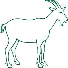 Artistic goat line outline vector with gentle flow, great for stationery or logo design.