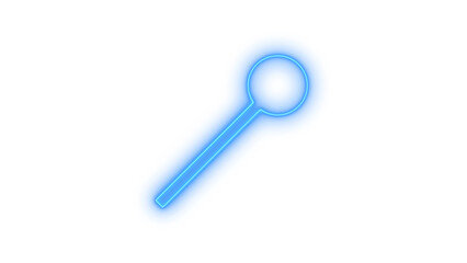 Neon pointer icon on transparent background. Indicator, marker, and UI element