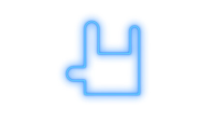 Obraz premium Neon plastic shopping bag icon on transparent background. retail purchase, e-commerce cart and shopping basket