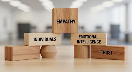 Confident Leader Championing Empathy & Teamwork in Modern Workplace, Ideal for Corporate Websites and Presentations.