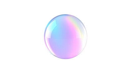 Vibrant iridescent soap bubble floating gracefully in isolation.