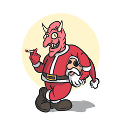 The Devil wearing a Santa Claus costume