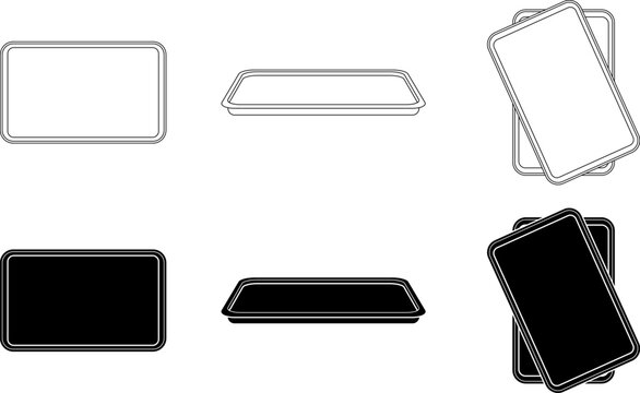 Sheet pan or baking tray icon set