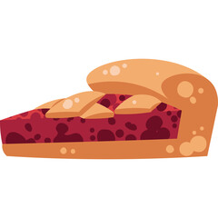 Delicious slice of cherry pie with golden brown crust and lattice topping on a plain white background studio lighting delicious dessert pastry sweet food