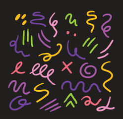 Hand Drawn Abstract Scribble Line Elements Collection