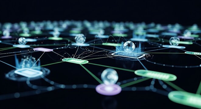 Abstract network of connections and data points - Powered by Adobe