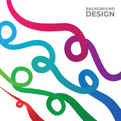 Abstract colorful vector background with circles and a pink and green musical treble clef design