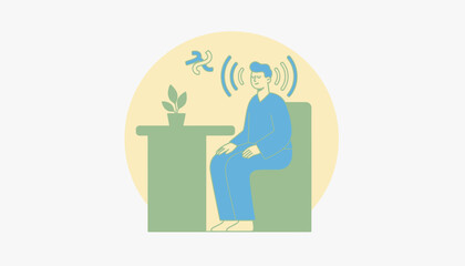 A person practicing deep breathing at a desk emphasizing mindfulness techniques to reduce stress and enhance focus.