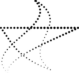 Star shape with dotted line, twinkle, sparkles, shining burst