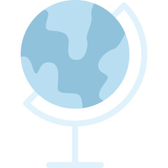 Light Blue Globe on a Stand with a Transparent Background Representing Global Concepts and Worldly Affairs