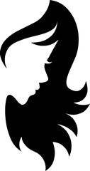 Woman Hair Silhouette Vector Logo