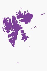 Vector graphic artwork suitable for print and web containing flat detailed map of SVALBARD