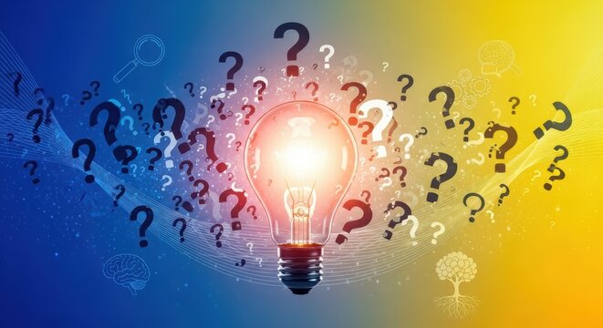 Contemplative Innovator on a Shore, Seeking Root Cause and Solution Brainstorming Light Bulb Overlay for Corporate VFX.