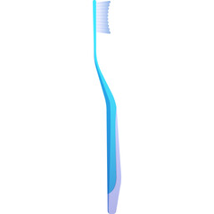 Light Blue Toothbrush with White Bristles Isolated on White Background for Oral Hygiene and Dental Care