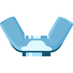 Light Blue Wing Nut Fastener Isolated on White Background Detailed Close-up Studio Shot