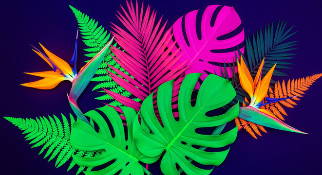 leaves on black background - Powered by Adobe