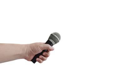 Handheld karaoke reporter microphone PNG transparent.