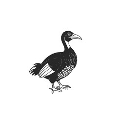 Obraz premium Stylized Black and White Cormorant Bird Illustration.