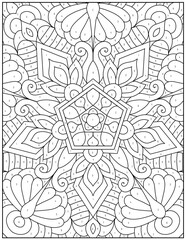 Detailed floral pattern with numbered sections for a color by number activity