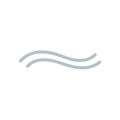 Simple Gray Double Wave Line Icon, Minimalist Design, Smooth Curves, Clean Aesthetic.