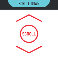 Scroll down up, set arrows icons. Set of scrolling mouse symbol for a website, web design, mobile apps. Color set icons. Vector illustration