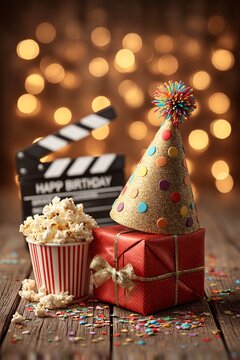 Festive Birthday Celebration with Presents and Party Accessories