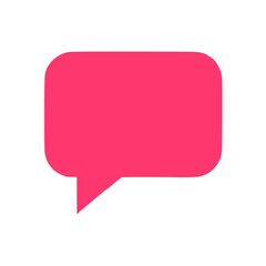 Naklejka premium A vibrant pink speech bubble icon with rounded corners and a downward-pointing tail.