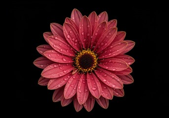 A vibrant floral bouquet glistens with fresh water droplets, showcasing its natural beauty and delicate petals. Perfect for themes of freshness ,leaves ,decoration ,garden