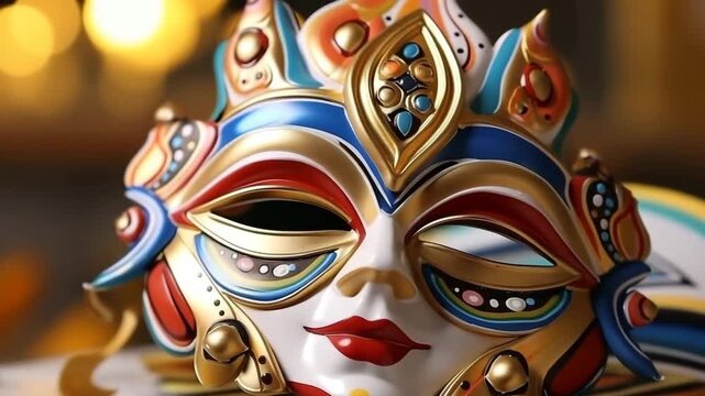 Traditional carnival mask in beads for celebration holiday Purim