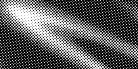 modern.Dotted halftone gradient texture.  Repeated dots gradation pattern. Black vanishing comic pop art overlay backdrop. Halftone raster effect wallpaper. Vector Ilustration