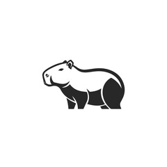 Fototapeta premium Stylized Capybara Silhouette Logo Design.