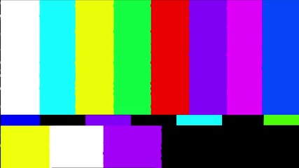 No Signal Old Vintage TV. Static Color Noise Overlay. Glitch Error Video Damage. Bad Interference. Broken Antenna. Distortion And Flickering, Analog TV Signal. Vertical Color Bars. - Powered by Adobe