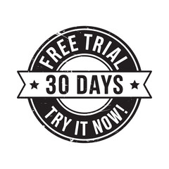 Free trial 30 days try it now stamp badge label