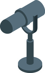 Professional microphone is ready for recording audio in a studio setting