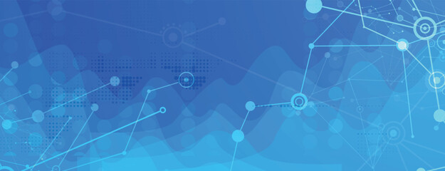 Abstract wireframe network and artificial intelligence background