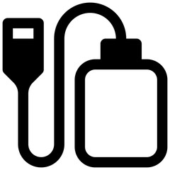 Obraz premium External hard drive. Outlined stroke vector icon with black-filled details.