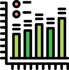 Statistical bar chart representing data analysis, financial reporting, and market trends