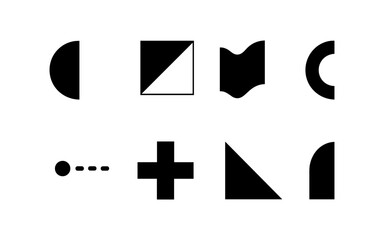 Obraz premium Minimal geometric shapes collection in black and white design