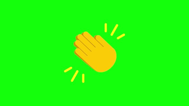 Clapping Hands icon Animated on a Transparent Background. 4K Loop Animation.