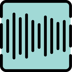 Digital audio player showing sound waves, representing music playback, sound recording, or audio editing