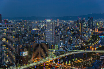 Naklejka premium 都市夜景