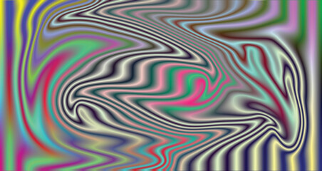 Colorful geometric abstract vector background with wavy lines and retro pattern design