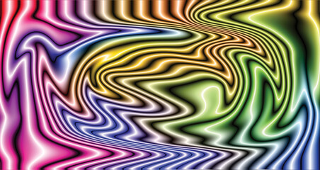 Colorful geometric abstract vector background with wavy lines and retro pattern design