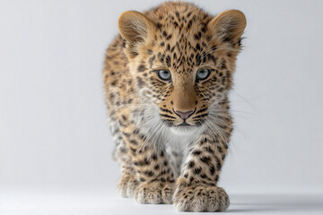Obraz premium Leopardenbaby auf weißem Hintergrund