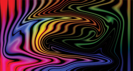 Colorful geometric abstract vector background with wavy lines and retro pattern design