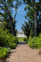 View of Fort Canning Centre with blue sky in Singapore