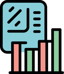 Colorful bar graph representing data analysis results, visualized from a report, useful for business presentations and financial reviews