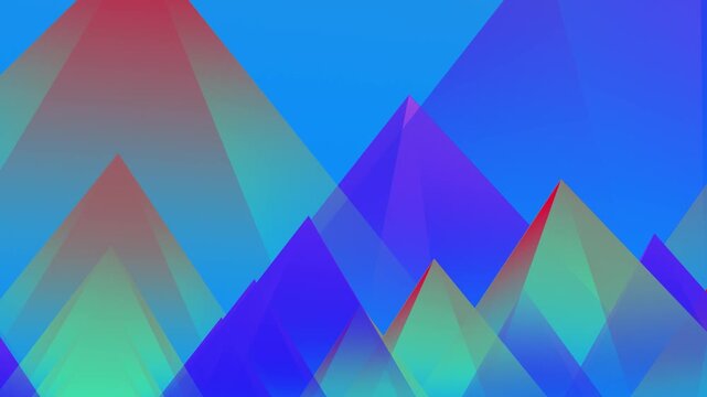 abstract, motion background Blue Puple and red low-poly mountain landscape 4K