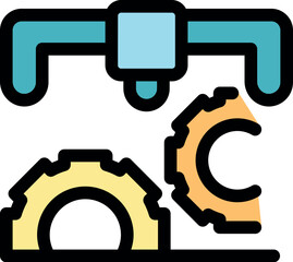 Robotic arm efficiently creating gears, symbolizing automation in modern manufacturing processes