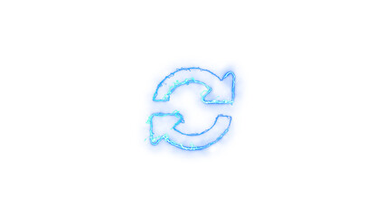 Blue refresh arrows isolated on transparent background forming a circular shape
